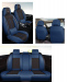Huse auto premium 5 locuri Carguard Deluxe piele ecologică perforată - albastru inchis - negru
