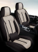 Huse auto premium 5 locuri Carguard Deluxe piele ecologică perforată - negru - crem