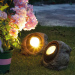 Lampă solară LED de exterior – formă de piatră – albă – 20 x 12 x 16 cm