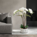 Decorațiune cu plantă artificială – Orhidee albă – 58 cm