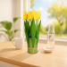 Plantă artificială decorativă - Lalea galbenă - 26 x 6,5 cm