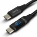 Cablu de date Type-C / Type-C, cu afișaj putere, 1 m, 3A, 60W, negru