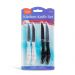 Set cutite de bucatarie, 4 bucati, 15 cm, inox/plastic, negru/alb