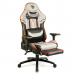 Scaun de gaming ergonomic cu pernă, tetieră, suport picioare și spătar rabatabil, gri/negru/roșu, 84 x 52 / 48 x 50 cm