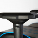 Scaun de gaming ergonomic cu pernă, tetieră, suport picioare și spătar rabatabil, gri/negru/albastru, 84 x 52 / 48 x 50 cm