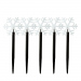 Lampă decorativă de exterior – 5 LED-uri – formă de fulg de gheață – 34,5 cm – alb cald – pe baterii AA