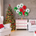 Set baloane de Crăciun – roșu, alb, verde – cu motive festive – 10 bucăți / pachet