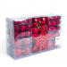 Set de ornamente pentru brad – 100 de globuri + vârf stea – roșu