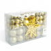 Set de ornamente pentru brad – 100 de globuri + vârf stea – auriu