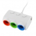 Mufa Bricheta 3 cai 2 USB 120W iluminat color cu intrerupator culoare negru