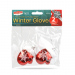 Decorațiune festivă – mănuși roșii cu fulg de zăpadă – 7,2 x 5 cm – set 2 bucăți