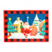 Suport de farfurie decorativ – model Moș și brad – 46 x 32 cm – roșu/negru