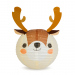 Lampion decorativ din hârtie – model ren – Ø30 cm – maro/alb
