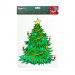 Decorațiune de fereastră – formă brad – cu ventuză – 30 x 29 cm – verde