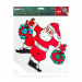 Decorațiune de fereastră – formă Moș – cu ventuză – 30 x 29 cm – roșu