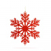 Decorațiune tip fulg de gheață – glitter roșu – suspendabilă – 31 cm