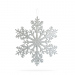 Decorațiune tip fulg de gheață – glitter argintiu – suspendabilă – 31 cm